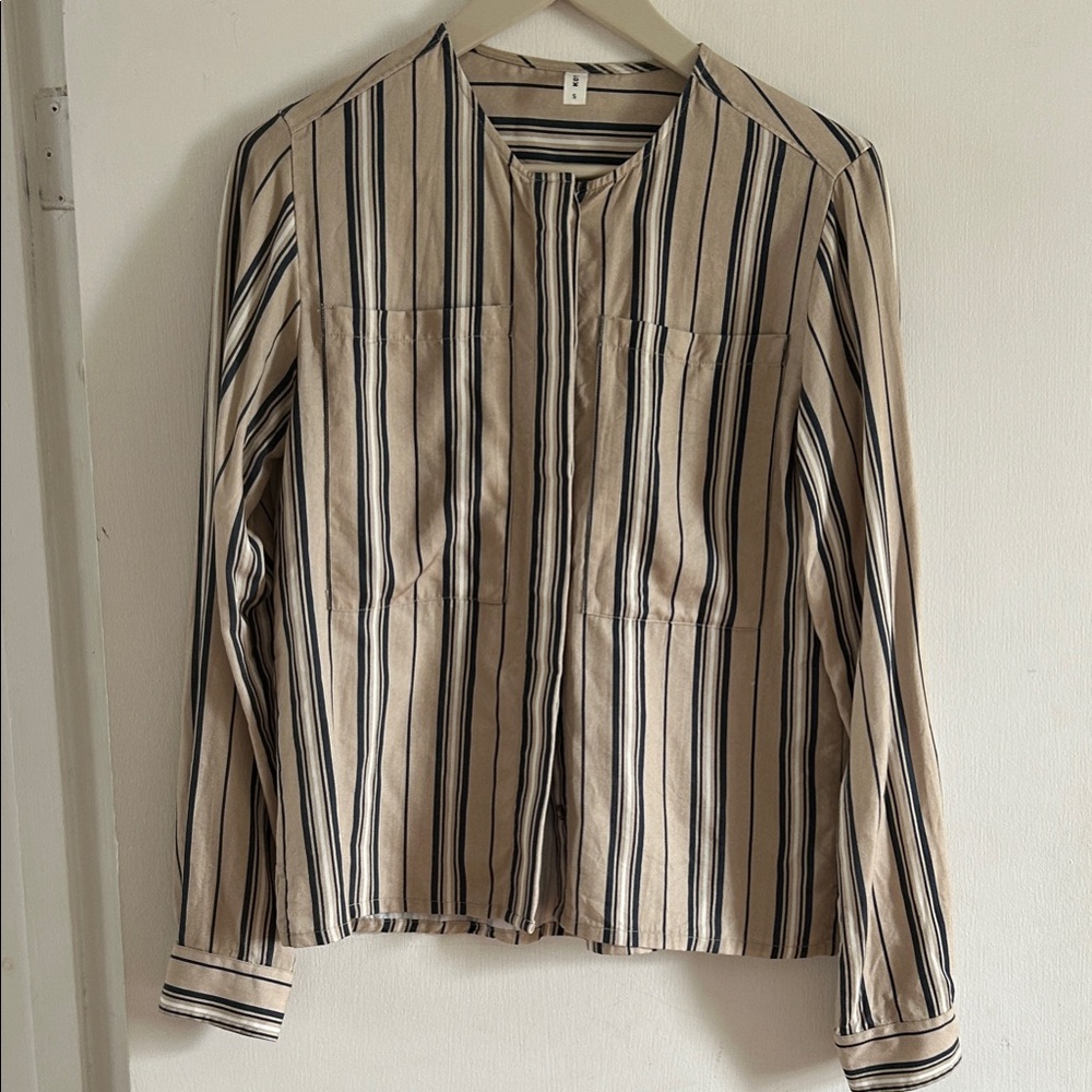 KOTN Striped Long Sleeve Blouse